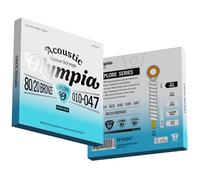 Olympia Explore Series - Corde per chitarra acustica, 80/20 e bronzo fosforoso, extra leggere e calibro leggero, nucleo esagonale a 6 corde 010-047/012-053 (1047-80/20 bronzo extra leggero)