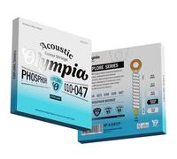 Olympia Explore Series - Corde per chitarra acustica, 80/20 e bronzo fosforoso, extra leggere e calibro leggero, nucleo esagonale a 6 corde 010-047/012-053 (1047/P - bronzo fosforoso extra leggero)