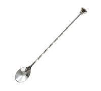Olympia K474 Cucchiaio da cocktail a spirale con estremità a disco, lungo, in acciaio inox