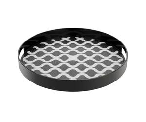 Olympia Kristallon - Vassoio rotondo antiscivolo con manici, 355 mm