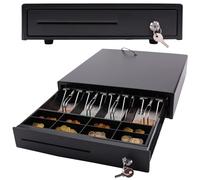 Olympia MD 335C - Cassetto contanti con 4 scomparti per banconote e 8 per monete - Cassetto contanti con connettore RJ-12 12-24 Volt inversabile, cassettone di cassa solido da 36,8 x 33,5 x 9,4 cm