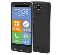 Olympia Neo - Smartphone per anziani, 16 GB, colore: nero | Display extra large, compatibile con apparecchi acustici, pulsante di chiamata di emergenza, display da 5,5"