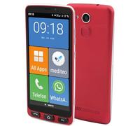 Olympia Neo - Smartphone per anziani, 16 GB, colore: rosso | Display extra large, compatibile con apparecchi acustici, pulsante di chiamata di emergenza, display da 5,5"