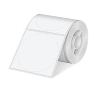 Olympia Rotolo di etichette compatibile con stampante per etichette PM220 - Etichette rotonde Ø 50 mm, 150 pezzi, trasferimento termico, impermeabile e resistente all'olio, rotolo autoadesivo bianco