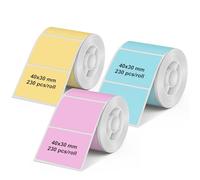 Olympia Rotolo di etichette per PM220 Mix Pack colorato | 40 × 30 mm | Trasparente | Etichette per stampante di etichette PM220 | Impermeabile e resistente all'abrasione