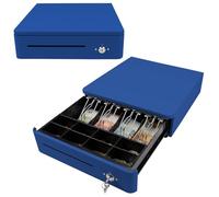 OLYMPIA S 330 blu | Cassetto contanti con 8 scomparti per monete e 4 scomparti per banconote | Robusto cassetto per cassa in metallo pieno | registratore di cassa controllabile elettrico con serratura