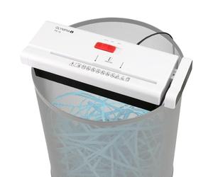Olympia Supporto per distruggidocumenti PS 16 con taglio a nastro (livello di sicurezza P2, 6 fogli 80 g/m², braccio telescopico, distruggidocumenti per cestino, trituratore mobile per ufficio) bianco