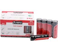 OLYMPIA Top Power 1,5 Volt, batteria alcalina, AA, Mignon, 24 pezzi nella scatola, ideale per torce, telecomandi, controller e giocattoli
