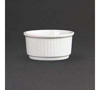 Olympia Whiteware - Pirottini impilabili in porcellana, 85 mm, 12 pezzi