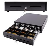 Olympia XLD 460A - Cassetto per contanti con 5 scomparti per banconote e 8 per monete - Cassetto contanti con connettore RJ-12 12-24 Volt inversabile, cassetto di cassa solido da 46,5 x 46 x 10,4 cm