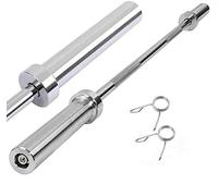 Olympic Barbell Bar 4 Feet Weight Bar with 2 Collars Straight Bar Strength Training Bar for Home Fitness Exercise Equipment
