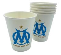 OLYMPIQUE DE MARSEILLE 6 bicchieri monouso da 25 cl OM, collezione ufficiale