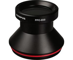 Olympus PPO-E03 Oblò per Obiettivo Quattro Terzi Zuiko Digital, Nero/Rosso