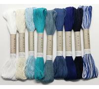 Olympus Sashiko Filo 20 m (21,8 yds) Bundles 100% cotone (bianco e blu 9 colori), OS-20M
