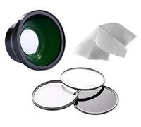 Olympus sp-565 Uz 0.43 x ad alta definizione super grandangolare W/macro (include necessario adattatore obiettivo e anello) + kit di 3 filtri 52 mm + Nwv diretto micro fibra panno di pulizia