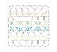 Kit di punti Sashiko timbrati Olympus "Hana Fukin Pop Designs Candles", 34x34cm,