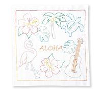 Olympus Thread Sashiko Kit da ricamo Hana Fukin World Walker Serie Aloha Tessuto stampato