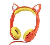 Olyre Cuffie per bambini,cuffie regolabili sull'orecchio, jack da 3,5 mm, compatibili con telefoni cellulari per la scuola, computer MP3/4 Kindle Fire Tablet - arancione/giallo