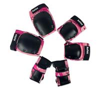 OLYSPM 6PCS Set di Protezioni,Protezioni Pattini Bambina,Protezioni Skateboard per Bambini,Adolescenti,Adulti,Doppia Protezione con Guscio in PP e Cuscino in EVA per Pattini,Skateboard,Ciclismo