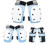 OLYSPM 6PCS Set di Protezioni,Protezioni Pattini Bambina,Protezioni Skateboard per Bambini,Adolescenti,Adulti,Doppia Protezione con Guscio in PP e Cuscino in EVA per Pattini,Skateboard,Ciclismo