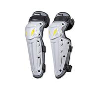 OLYSPM Ginocchiere Moto,Ginocchiere MTB,Ginocchiere Motocross con Guscio in PP ad Alta Resistenza e Imbottitura in EVA ad Alta Densità,3 Bande Elastiche alte per un Fissaggio più Sicuro