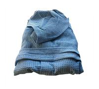 OM DOLCE CASA Accappatoio Nido D'Ape Unisex Con Cappuccio e Tasca 100% Puro Cotone Prodotto Italiano (Azzurro, Large)