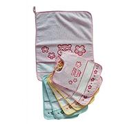 OM DOLCE CASA Bavaglini con elastico 6 pezzi cm 24x30 scuola materna bambina ippopotamo produzione italiana in OMAGGIO UNA SALVIETTA CON LACCETTO