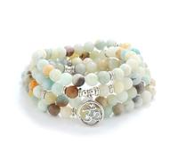 Om Mala Beads 108 Meditazione Mantra Collana Bracciale per uomini o donne Preghiera (Amazzonite (Amazonite))
