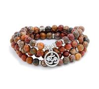 Om Mala Beads 108 Meditazione Mantra Collana Bracciale per uomini o donne Preghiera (Picasso Jasper (Picasso Jasper))