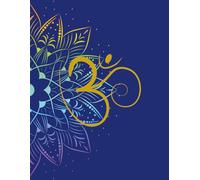 Om mandala cover blue notebook: lined with margins composition style 100 plus pages