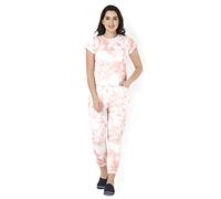 OM SAI LATEST CREATION Set da notte da donna in rayon, abito da notte, abbigliamento da salotto, set di top e Capri con stampa in rayon e top stampato e pigiama a 3/4 per donna, arancione, 40