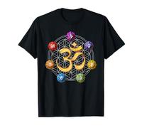 Om Simbolo chakra Zen Yoga Fiore della Vita Spiritualità Maglietta