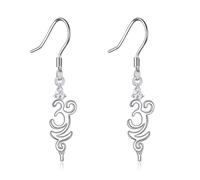 Om-simbolo orecchini in argento sterling 925 simbolo di respiro orecchini Om respiro orecchini gioielli per donne donne amanti dello yoga, misura unica, Argento sterling, Nessuna pietra preziosa