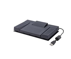 OM SYSTEM Pedaliera USB RS28N 3 Pedali Professionale - Comando a Pedale per Trascrizione, Compatibile Software ODMS, Ergonomica, Piedini Antiscivolo, Cavo 1,8m