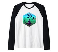 Om Universo all'Interno di Aum Meditazione Yoga Spirituale Maglia con Maniche Raglan