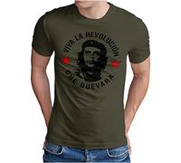 OM3® Che Guevara T-Shirt - Uomo - Viva La Revolucion Guerilla Combattente - S - 5XL, Oliva (#5208), XL