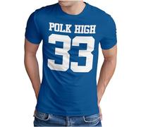 OM3® POLK-HIGH-33 Maglietta da uomo | Al Bundy Kult TV serie High School American Football | S - 4XL blu royal L