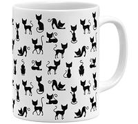 OM3® Tazza da caffè dolce con gatti gatto con motivo gatto III | Tazza in ceramica | 11oz 325 ml | stampa completa | Bianco