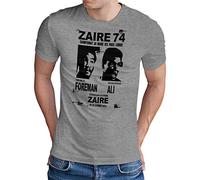 OM3® ZAIRE74 Foreman vs Ali T-Shirt - Uomo - Rumble In The Jungle Heavyweight Boxing Fight - S - 5XL, grigio mélange, XXL
