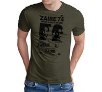 OM3® ZAIRE74 Foreman vs Ali T-Shirt - Uomo - Rumble In The Jungle Heavyweight Boxing Fight - S - 5XL, oliva, XL