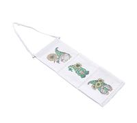 Omabeta Borsa Portaoggetti Appesa Pieghevole con Strass Dipinto Organizzatore a 3 Scomparti per Camera da Letto, Bagno, Ufficio, Tessuto in Fibra Chimica