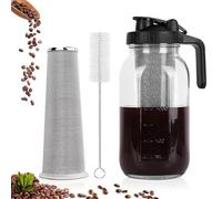 Omabeta Brocca di Caffettiera a Freddo, Barattolo di caffè per caffè a Freddo con Filtro in Acciaio Inossidabile e Coperchio per Beccuccio per la Birra e il Versamento (2000 ml)