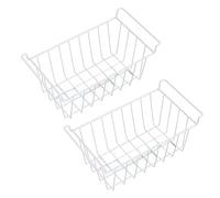 Omabeta Cestini del Congelatore per Frigorifero da 2 Pc con Manici, Organizzatore di Stoccaggio di Fili Domestici, Costruzione in Acciaio per L'uso di Dispensa e Cucina (L 47,5 cm x W 24,5 cm x H
