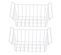 Omabeta Cestini del Congelatore per Frigorifero da 2 Pc con Manici, Organizzatore di Stoccaggio di Fili Domestici, Costruzione in Acciaio per L'uso di Dispensa e (L 48,5 cm x W 24,5 cm x H