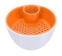 Omabeta Ciotola Al Pistacchio a Doppia Camera, Elegante Organizer per Snack 2 in 1 con Contenitore a Conchiglia per Serate di Cinema, Realizzato in Plastica Resistente (Bianco Arancione)