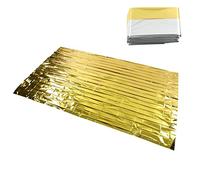 Omabeta Coperte di Emergenza 3PCS Coperte Termiche Oro Argento per