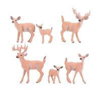 Omabeta Figurine Realistiche di Cervo Dalla Coda Bianca per il Compleanno di Bambini, Set di 6 Giocattoli Decorativi Topper per Decorazioni Natalizie in Miniatura e Giochi Fantasiosi