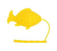 Omabeta Filtro per tè a Sfera con Filtro per Infusore per tè a Forma di Pesce in Silicone con Materiale per Uso Alimentare per tè Sfusi, Bordo della Tazza, Pesce Persico (Giallo)