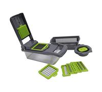 Omabeta Grate Tagliale per Pelapatina Vegetale 4 in 1 Strumento da Multi -funzioni con Pale in Acciaio Inossidabile e Maniglia Anti -slip per Tagliare a Taglio Verdure a Forno a Forma di (Verde