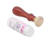 Omabeta Kit Timbro Sigillo di Ceralacca con Manico in Rame e Legno Resistente per Creare Inviti e Buste - 1 Timbro e 60 Pezzi di Cera